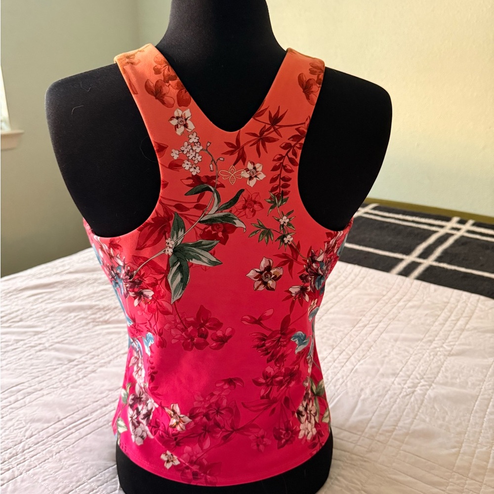 Johnny Was Pink and Orange Floral Tank Top - Picture 4 of 7